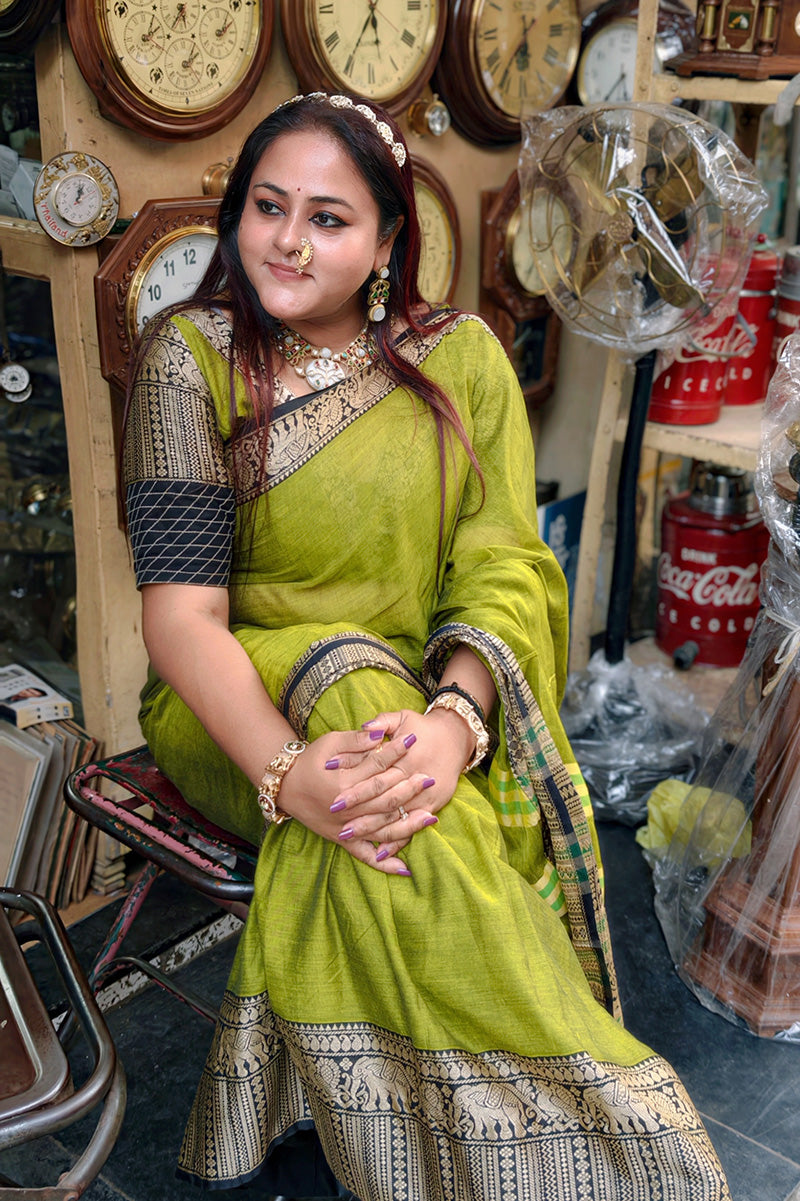 Rajwadi Grace Handloom Narayanpet Cotton Saree