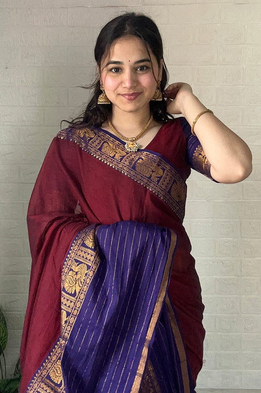 Zari Border Narayanpet Cotton Handloom Saree