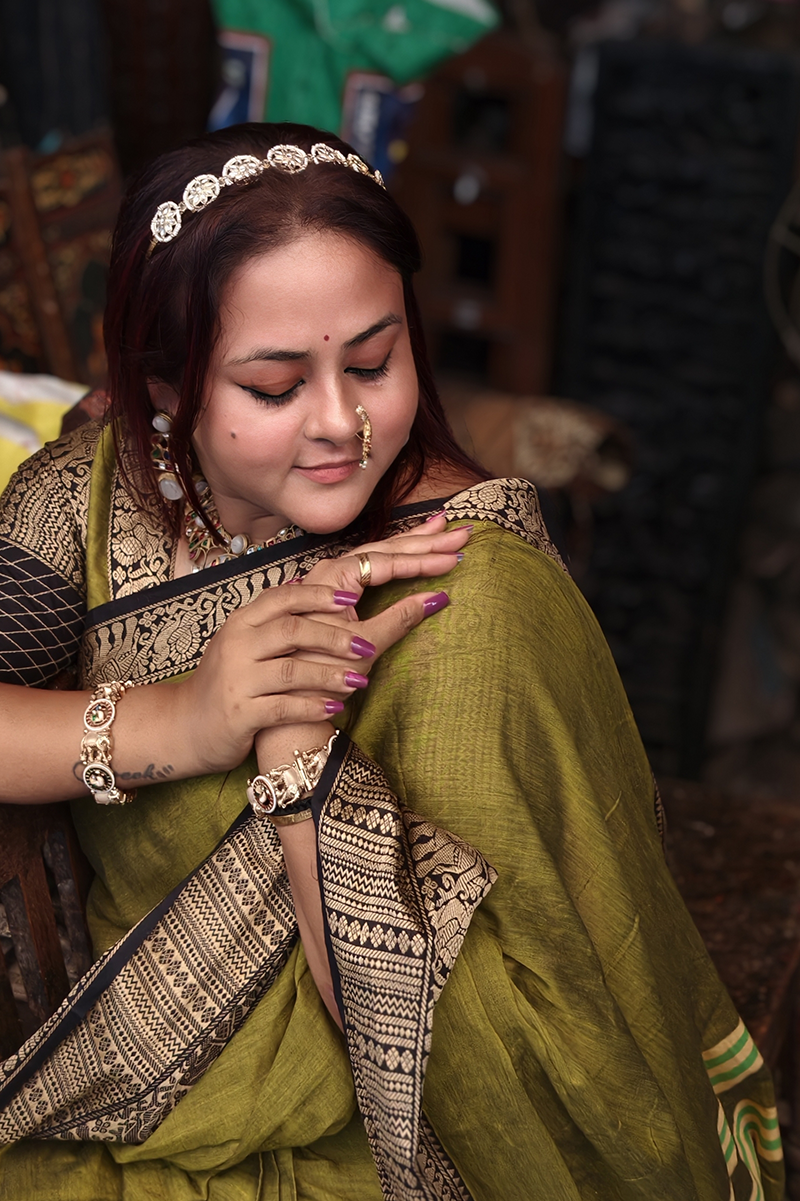 Rajwadi Grace Handloom Narayanpet Cotton Saree