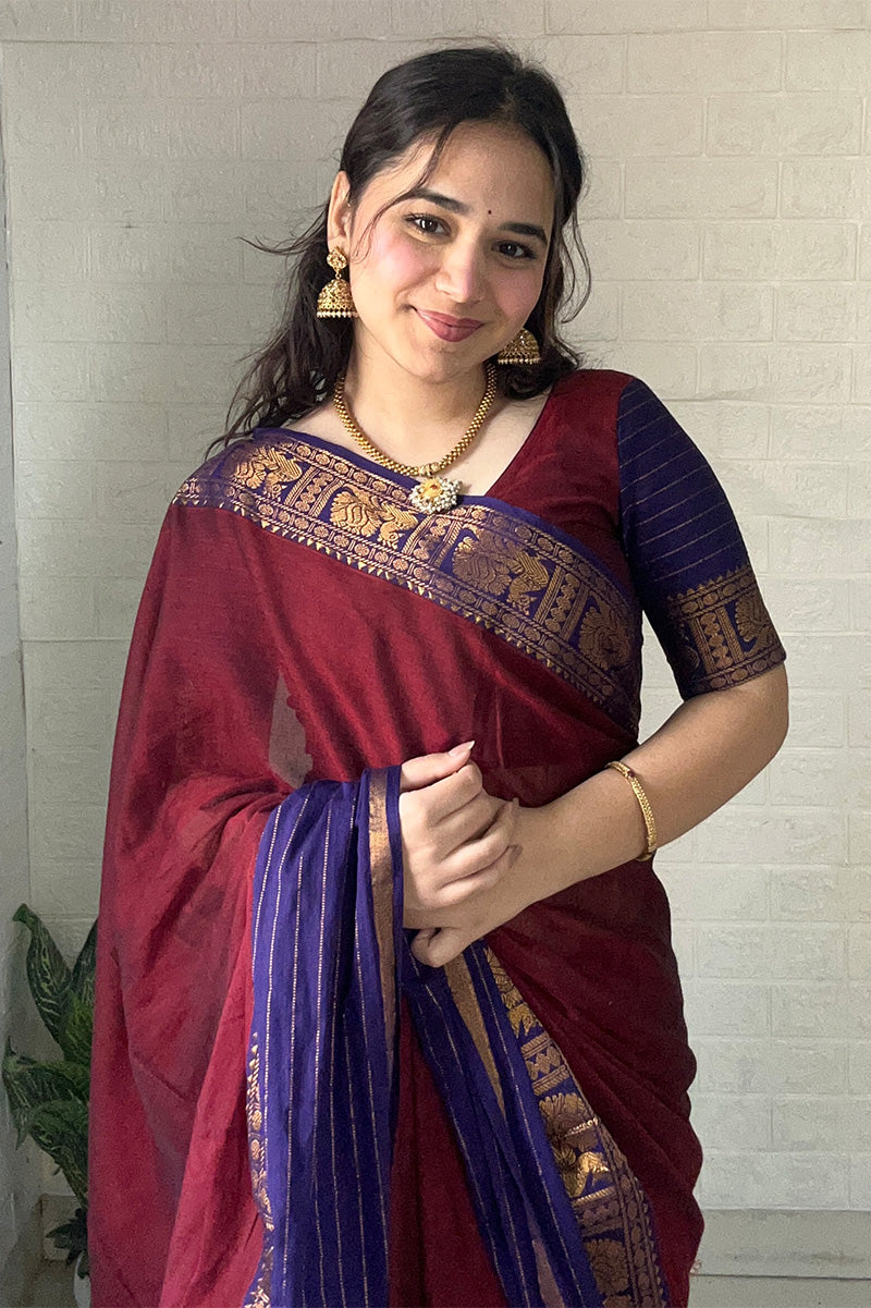 Zari Border Narayanpet Cotton Handloom Saree