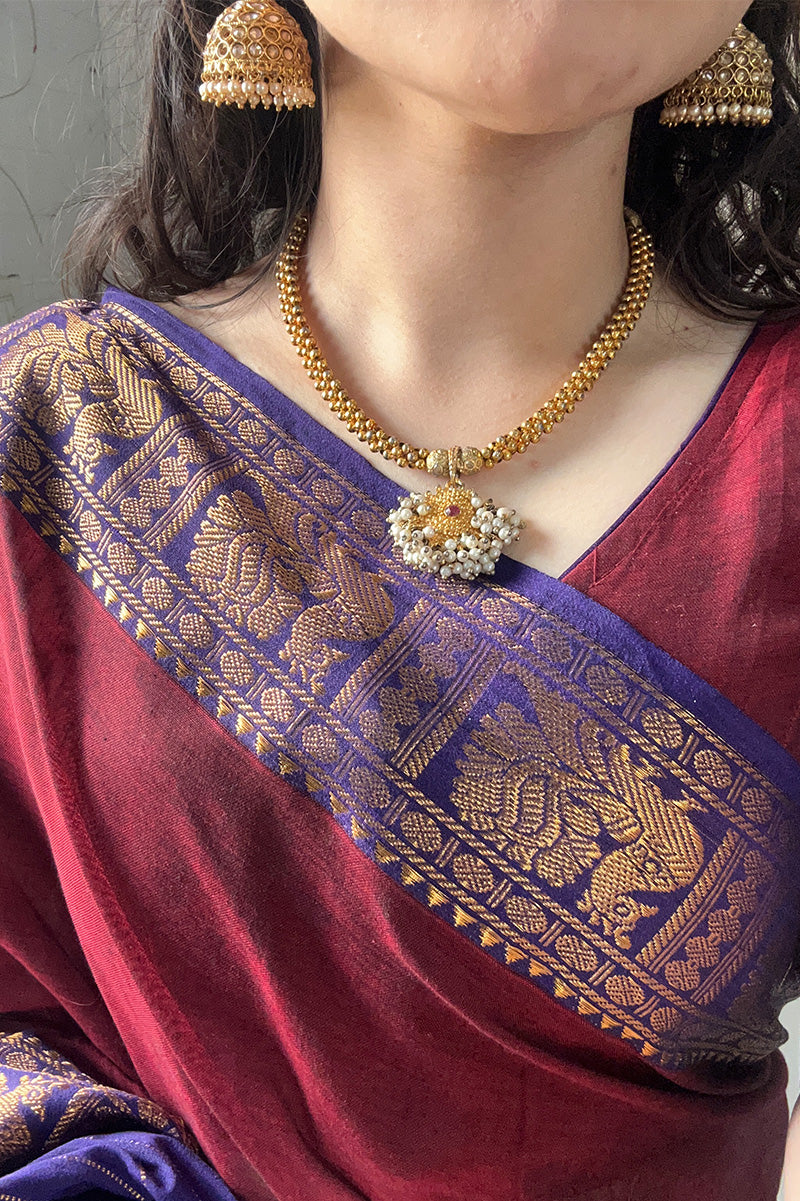 Zari Border Narayanpet Cotton Handloom Saree