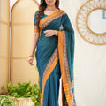 Teal Color  Narayanpet Cotton Saree