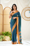 Teal Color  Narayanpet Cotton Saree