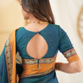 Teal Color  Narayanpet Cotton Saree