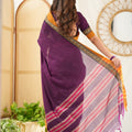 Purple  Narayanpet Cotton Saree