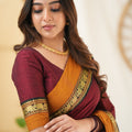 Marron Narayanpet Cotton Saree