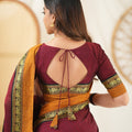Marron Narayanpet Cotton Saree