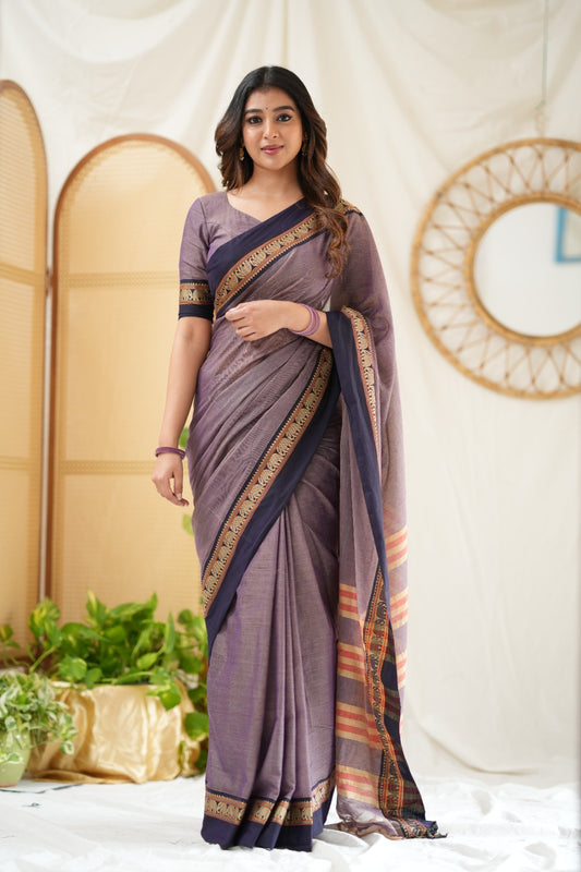 Lavender  Narayanpet Cotton Saree