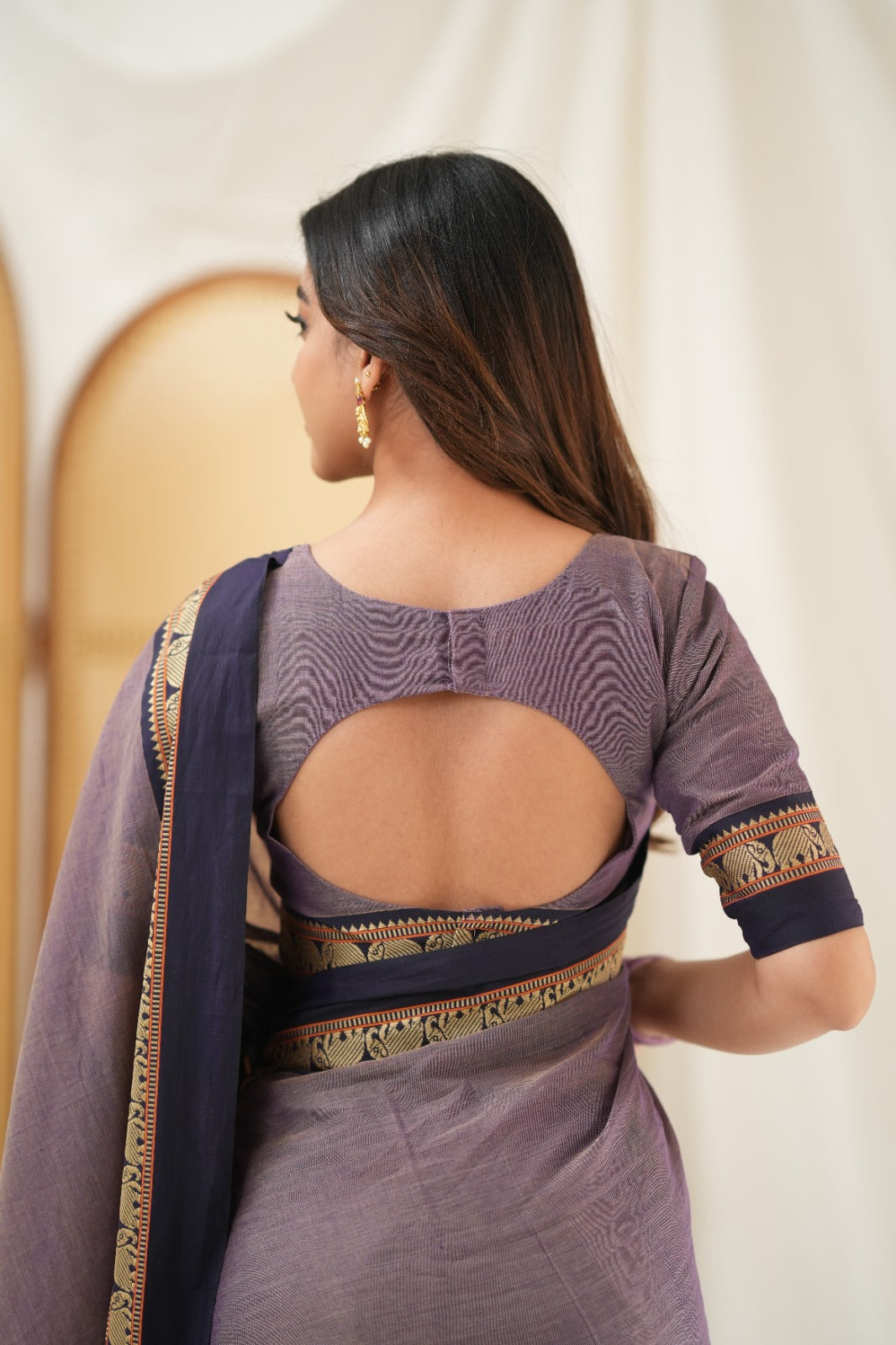 Lavender  Narayanpet Cotton Saree