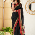 Black Color Narayanpet Cotton Saree