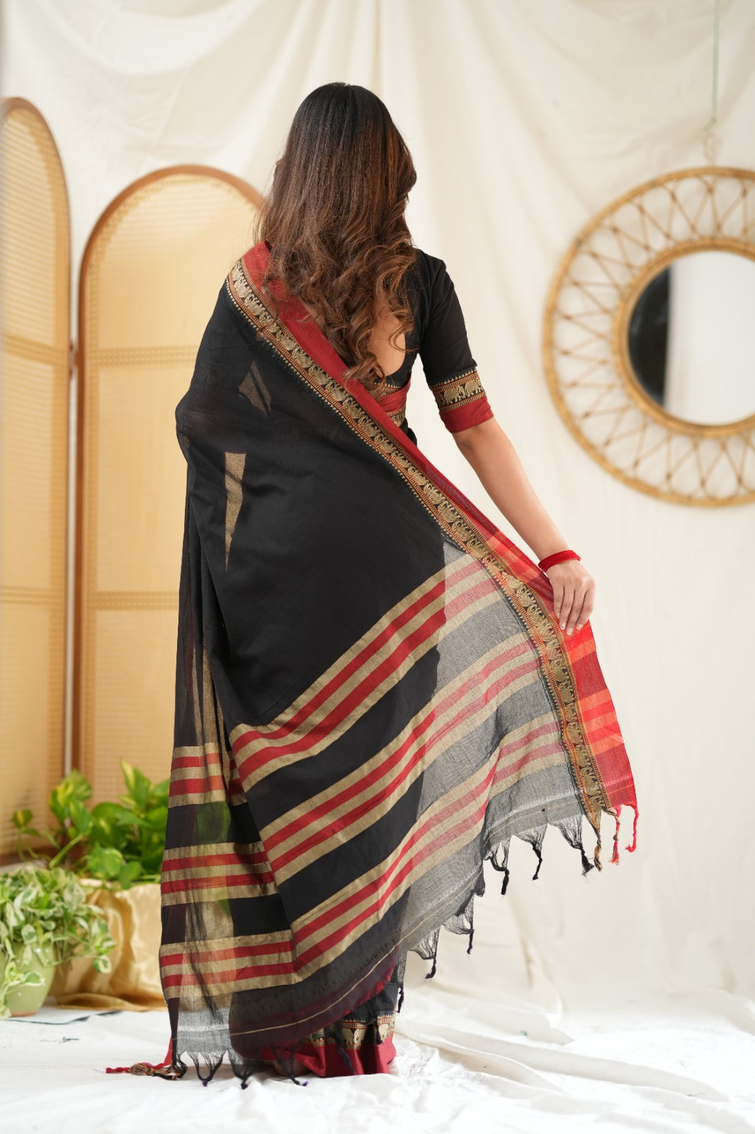Black Color Narayanpet Cotton Saree