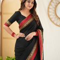 Black Color Narayanpet Cotton Saree