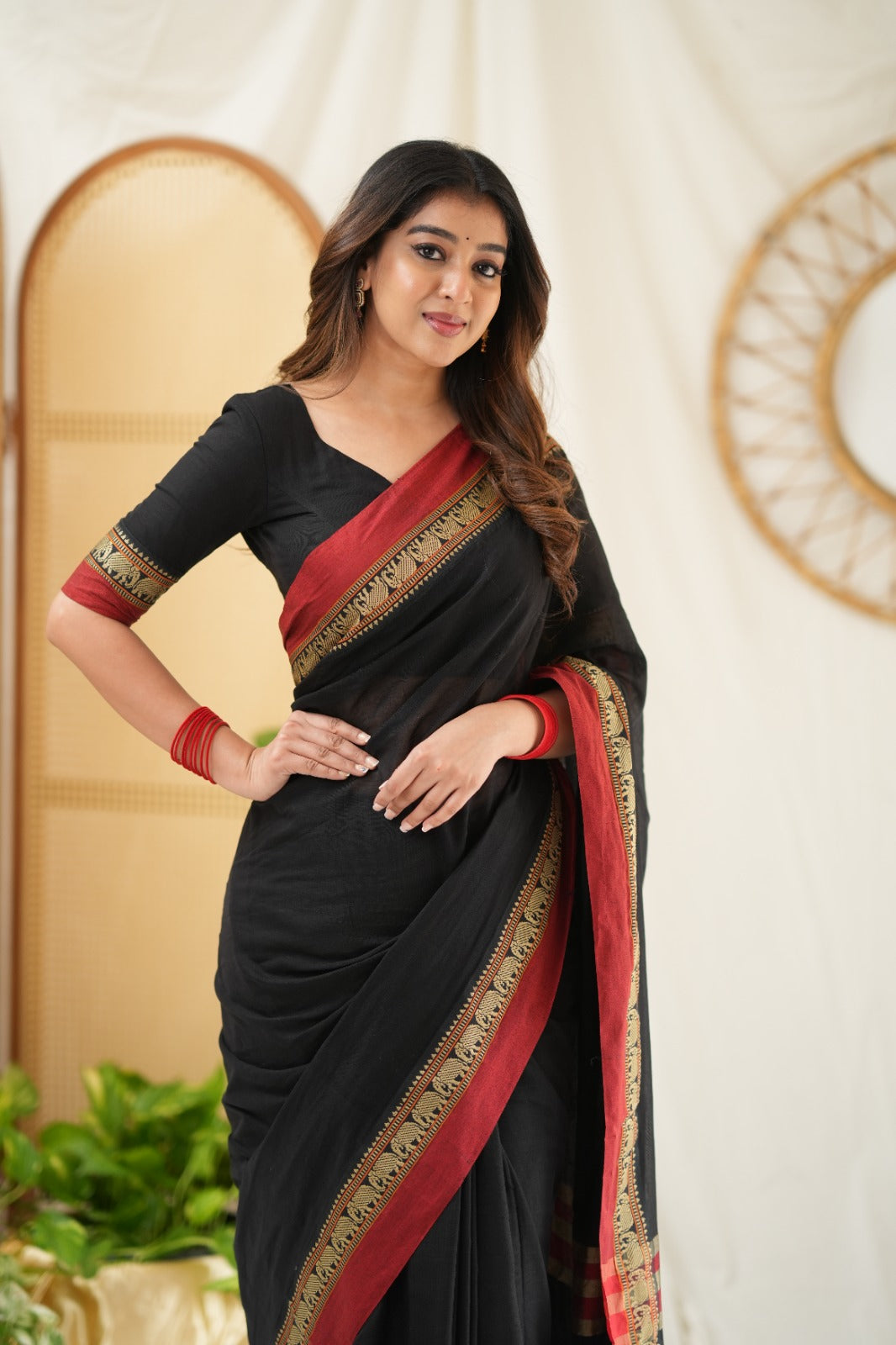 Black Color Narayanpet Cotton Saree