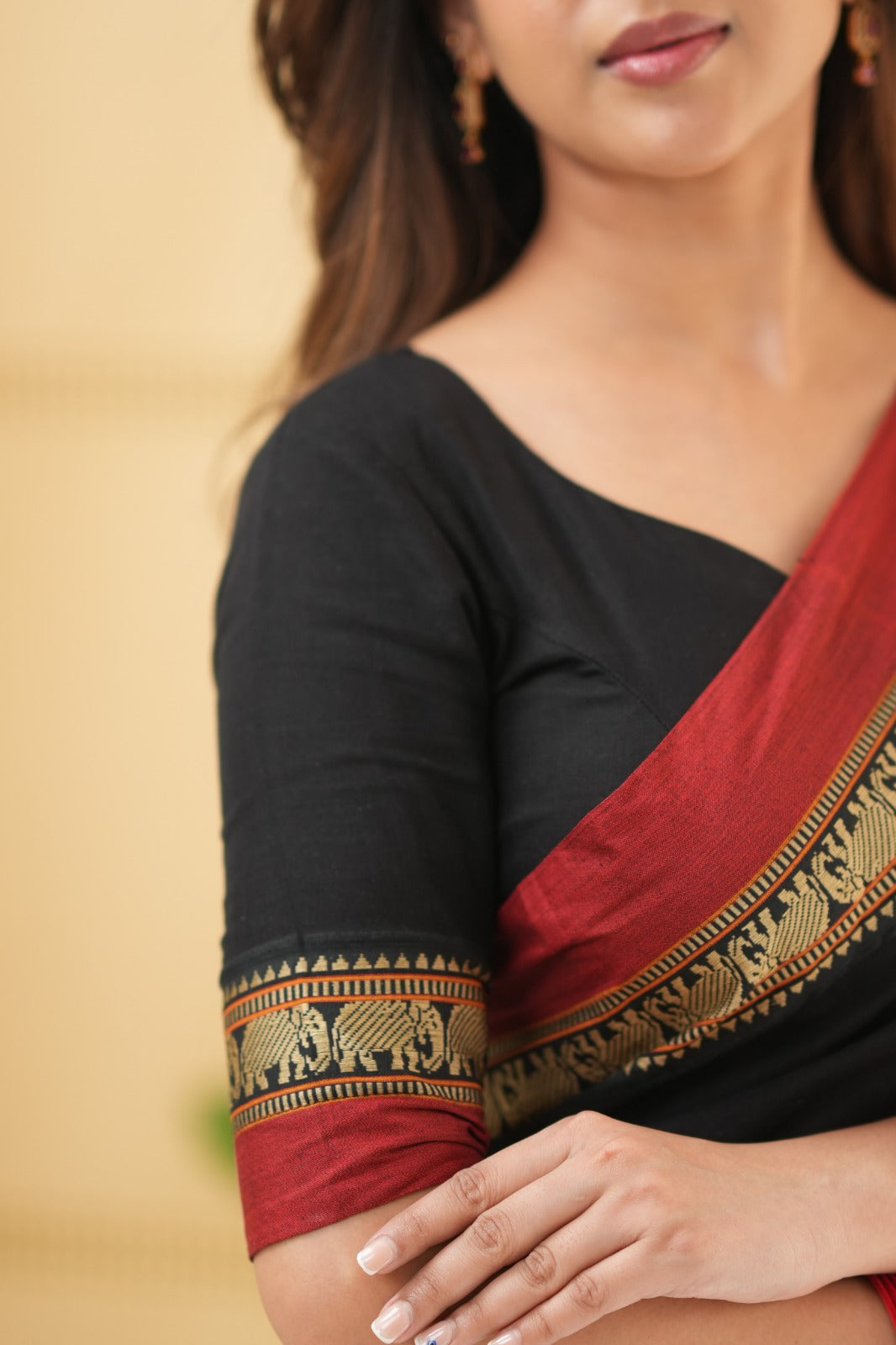 Black Color Narayanpet Cotton Saree