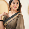 Charcoal Grey  Narayanpet Cotton Saree