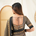 Charcoal Grey  Narayanpet Cotton Saree