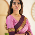 Pink Color  Narayanpet Cotton Saree