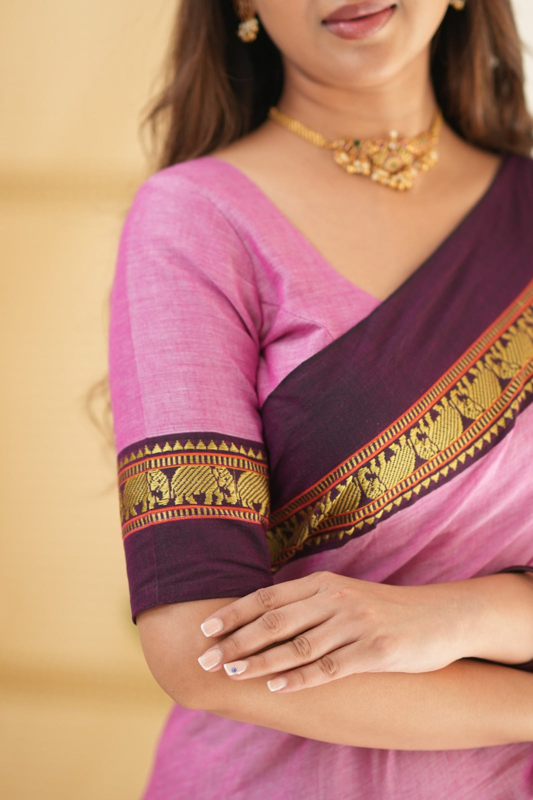 Pink Color  Narayanpet Cotton Saree