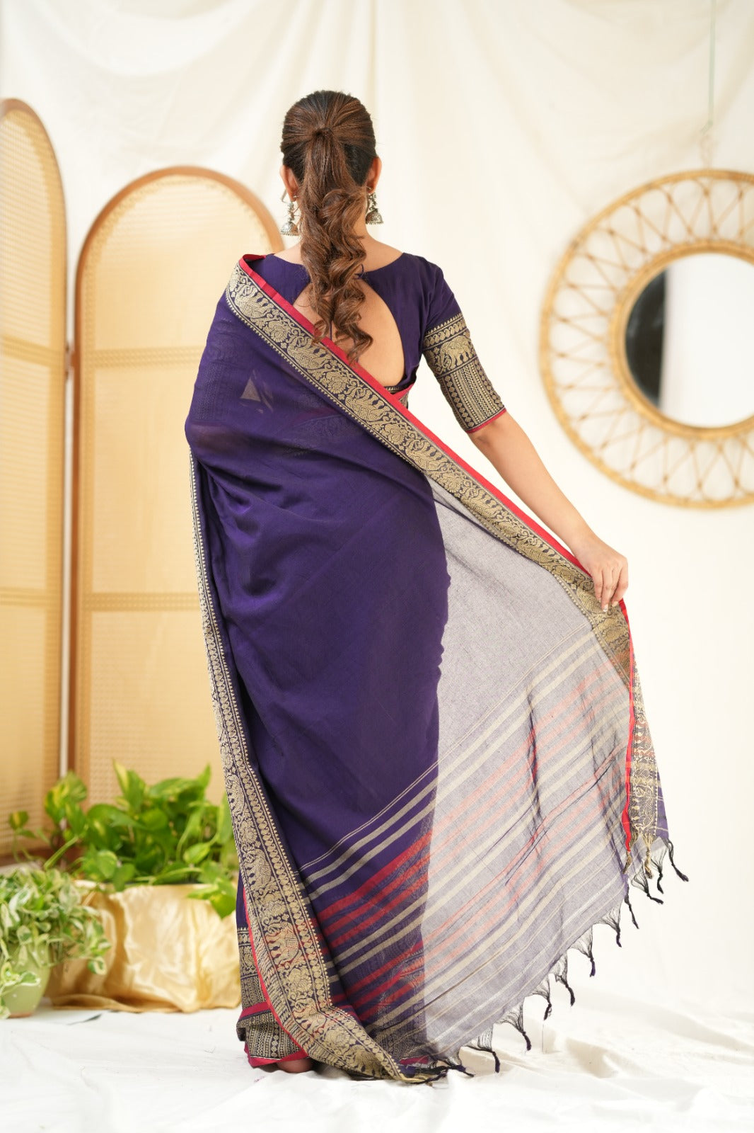 Deep Purple  Narayanpet Cotton Saree