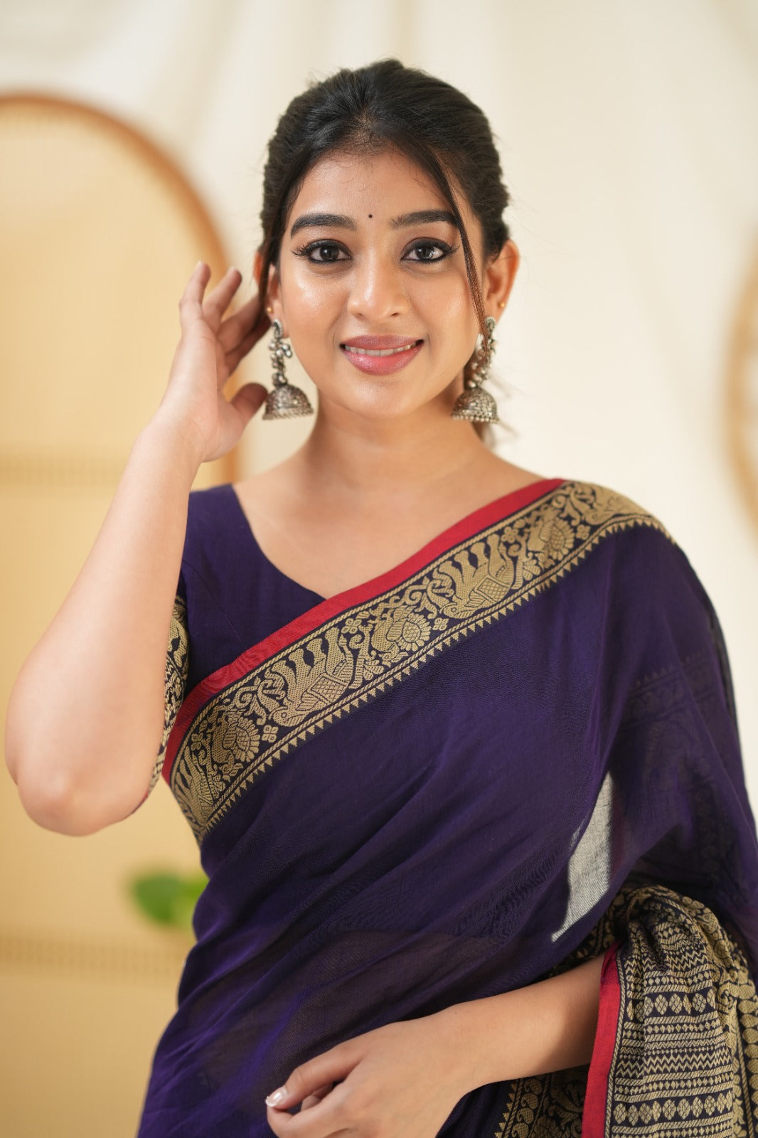 Deep Purple  Narayanpet Cotton Saree