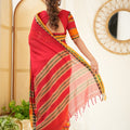 Red Color Narayanpet Cotton Saree