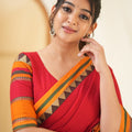 Red Color Narayanpet Cotton Saree