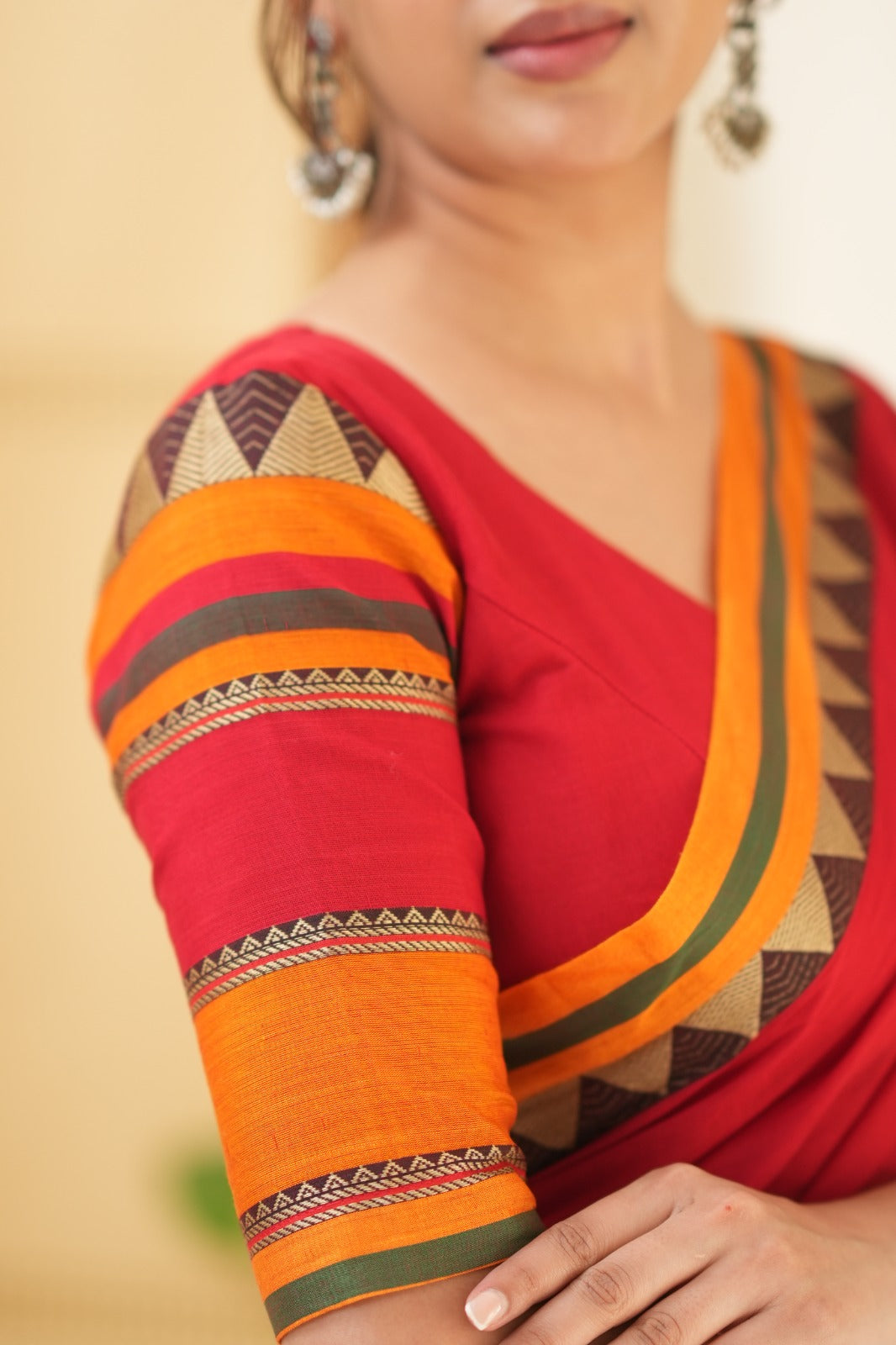 Red Color Narayanpet Cotton Saree