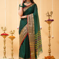 Dark Green  Narayanpet Cotton Saree