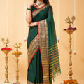 Dark Green  Narayanpet Cotton Saree
