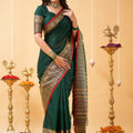 Dark Green  Narayanpet Cotton Saree