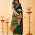 Dark Green  Narayanpet Cotton Saree