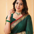 Dark Green  Narayanpet Cotton Saree