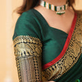 Dark Green  Narayanpet Cotton Saree