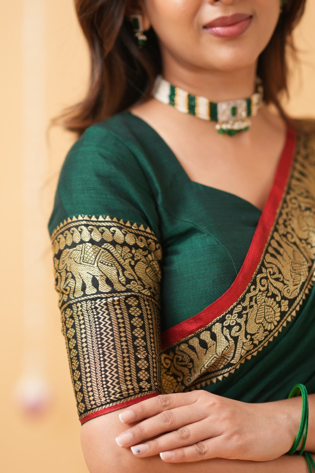 Dark Green  Narayanpet Cotton Saree