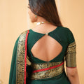 Dark Green  Narayanpet Cotton Saree
