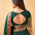 Dark Green  Narayanpet Cotton Saree