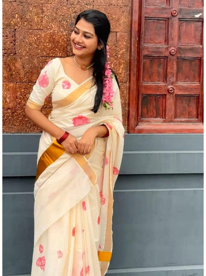 Premium Design LInen Cotton Saree