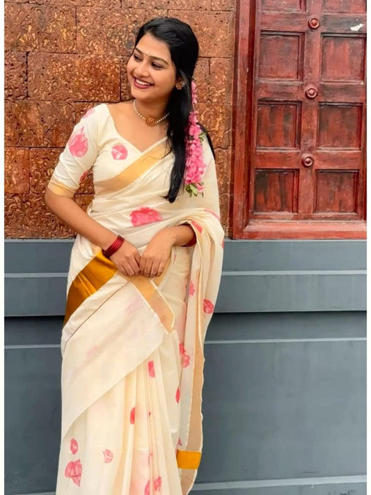 Premium Design LInen Cotton Saree