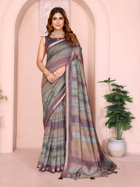Premium Design LInen Cotton Saree