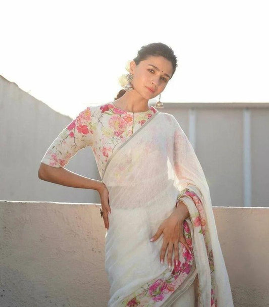 premium Design LInen Cotton Saree