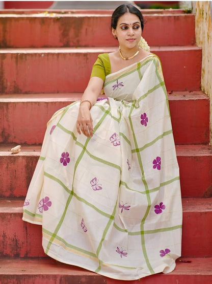 Premium Design LInen Cotton Saree