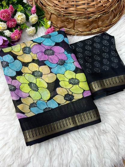 Mash Mello Flower Print Saree