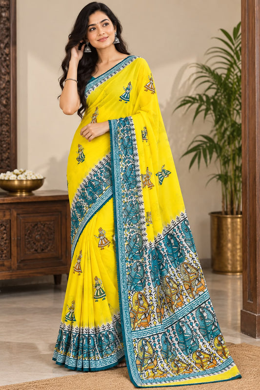 Handcrafted Kalamkari Saree – Traditional Elegance, Modern Charm