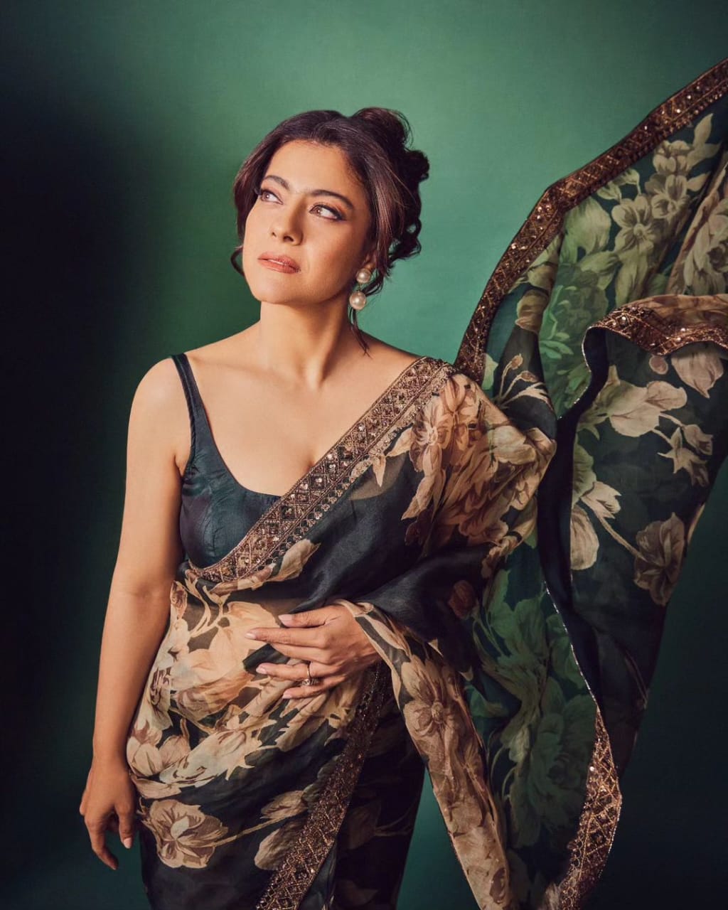 Floral Print Orgenza Silk WIth Heavy lace Broder Saree
