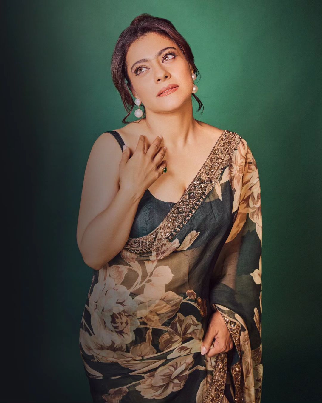 Floral Print Orgenza Silk WIth Heavy lace Broder Saree