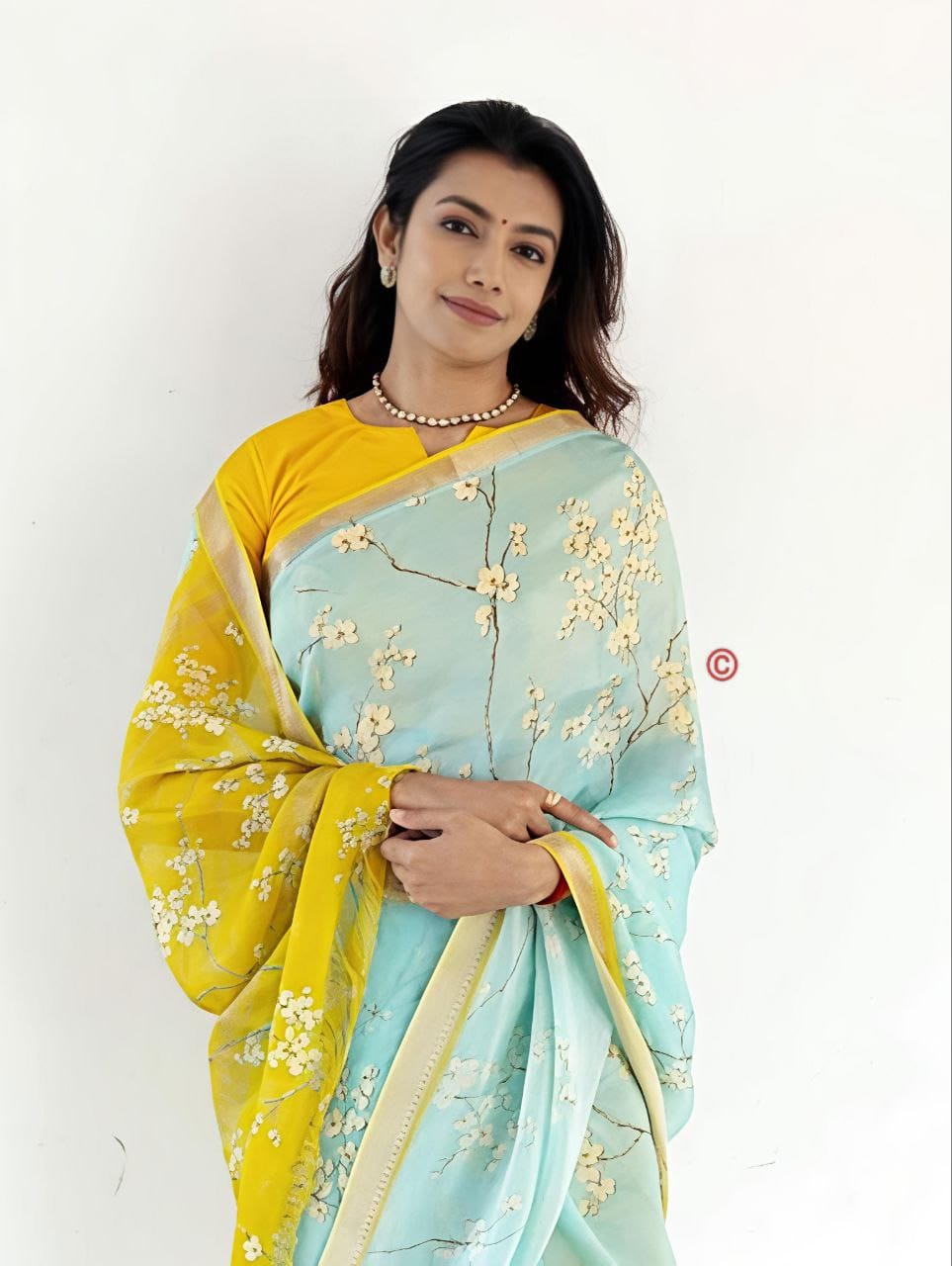 Premum Look Soft Linen Cotton Floral Print Saree