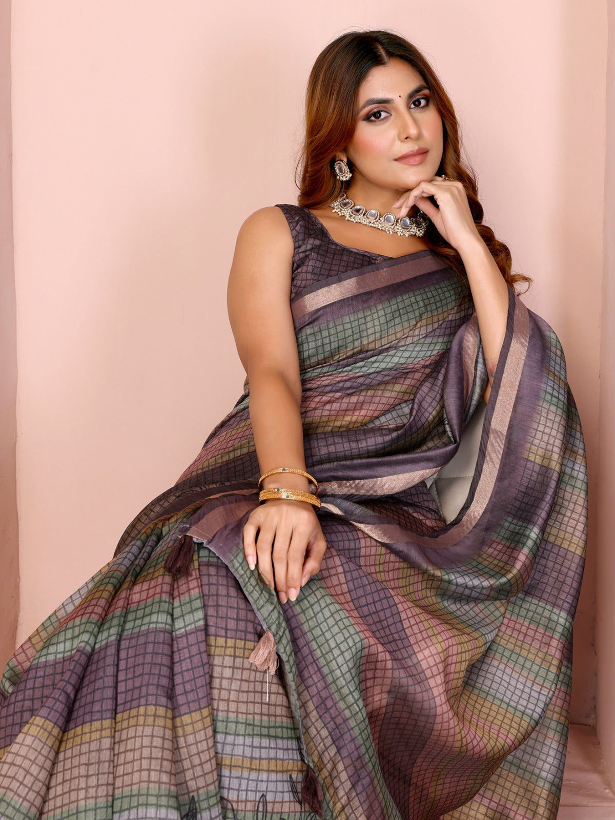 Premium Design LInen Cotton Saree