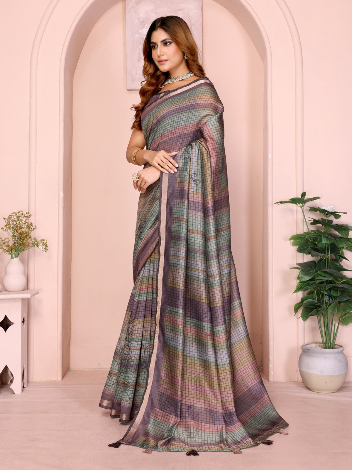 Premium Design LInen Cotton Saree