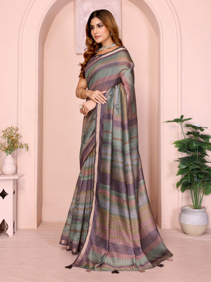 Premium Design LInen Cotton Saree