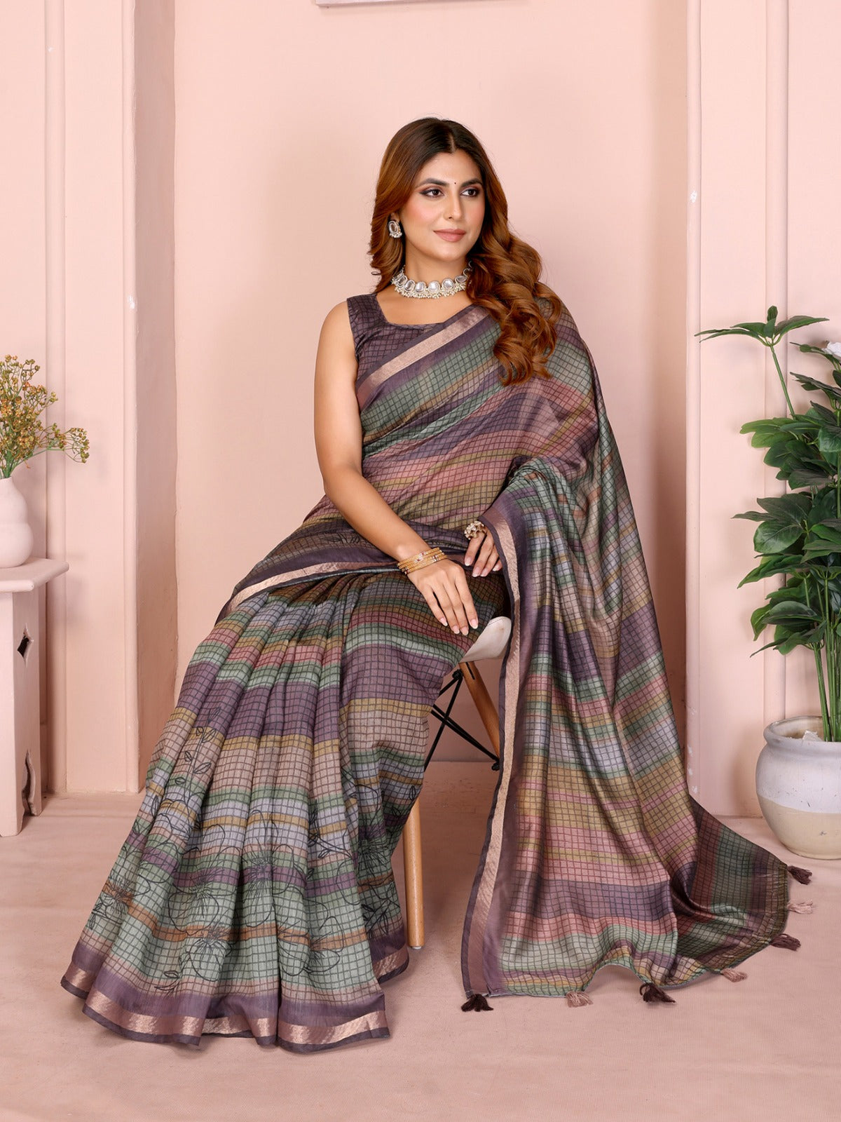 Premium Design LInen Cotton Saree